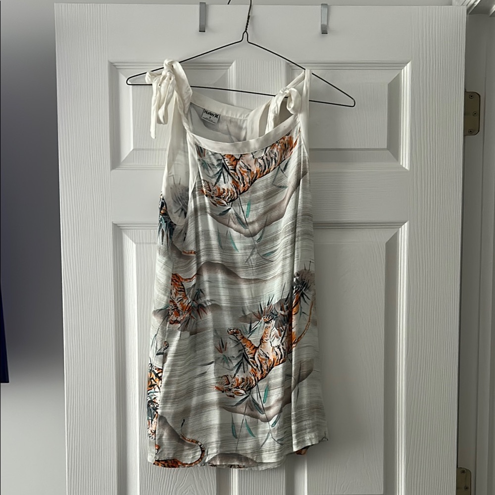 Hurley White and Orange Tiger Print dress